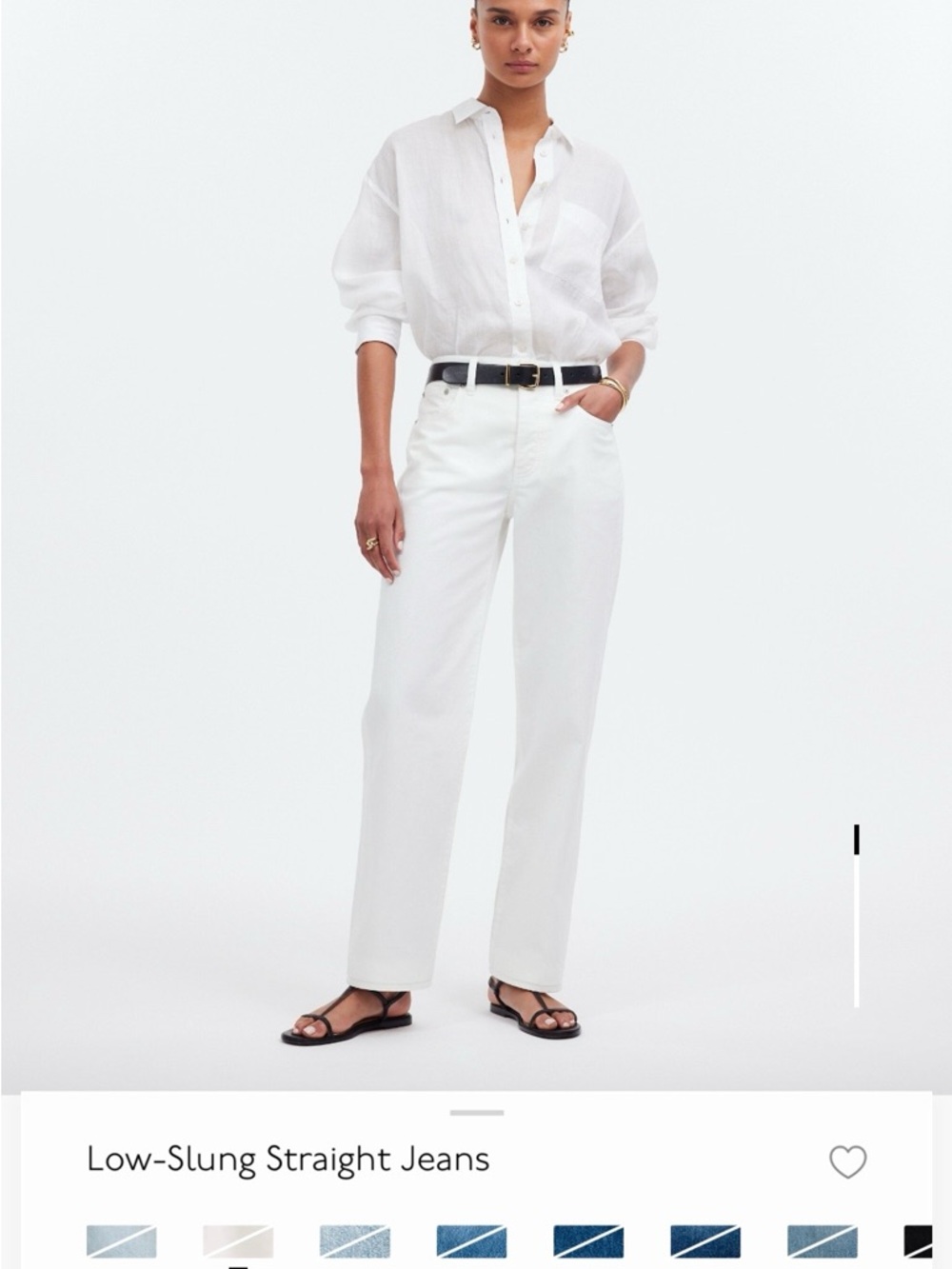 Madewell White Straight-Leg Jeans